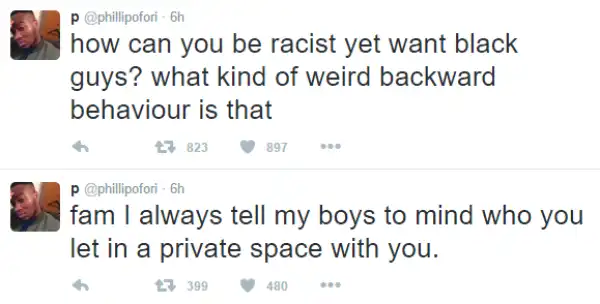 White girl threatens to falsely accuse African boy of rape in shocking convo (snapshots)